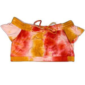 Hot & Delicious Yellow & Orange Tie Dye Crop Top Size M NWT